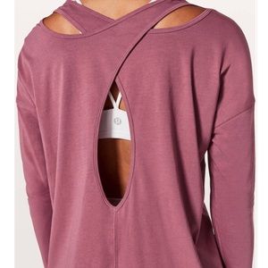 Lululemon Athletica Back Into It Long Sleeve So Merlot Purple Long T-Shirt Top